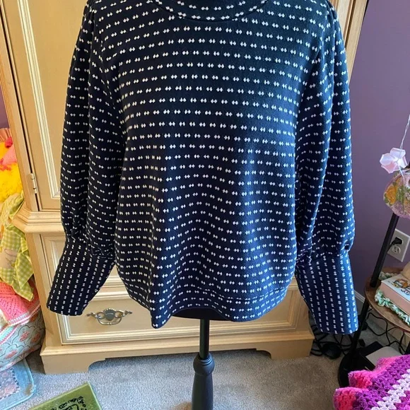 Madewell Navy and White Patterned Sweatshirt - Picture 2 of 8